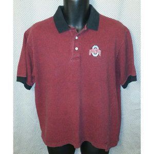 Ohio State Buckeyes Scarlet & Black Cotton Coach's Golf Polo Shirt - Mens Medium